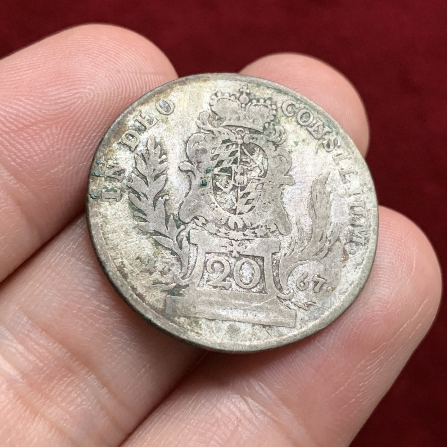 《竞宝斋》第66场-本周日，周一2场连拍（全场不限金额包邮） 德国 巴伐利亚 1767年 马克西米利安三世  20克鲁泽 银币=1/6泰勒 少见品种