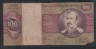 巴西1974年100克鲁塞罗 签名18 P-195A-a 美洲纸币 实物图    - 巴西1974年100克鲁塞罗 签名18 P-195A-a 美洲纸币 实物图   