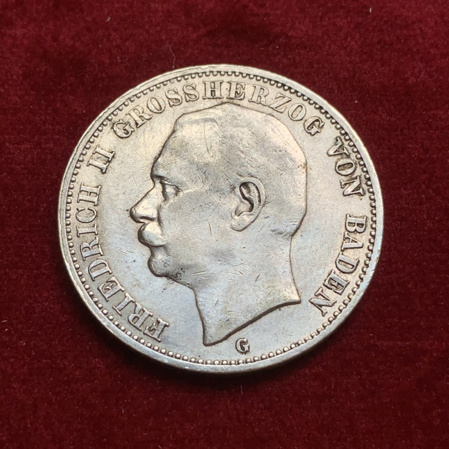 《竞宝斋》第66场-本周日，周一2场连拍（全场不限金额包邮） 德国 巴登 1911年 弗雷德里希二世 3马克银币