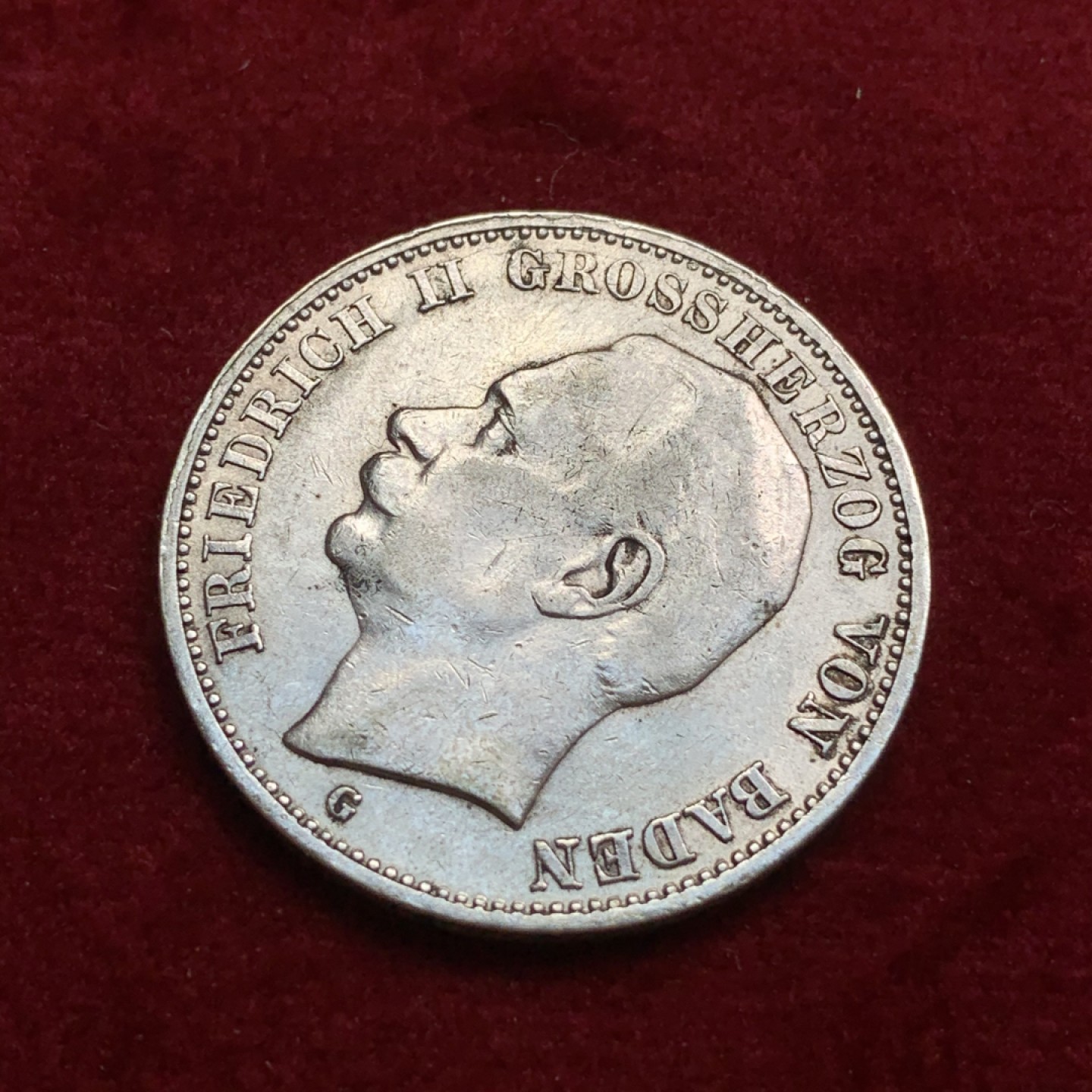 《竞宝斋》第66场-本周日，周一2场连拍（全场不限金额包邮） 德国 巴登 1911年 弗雷德里希二世 3马克银币