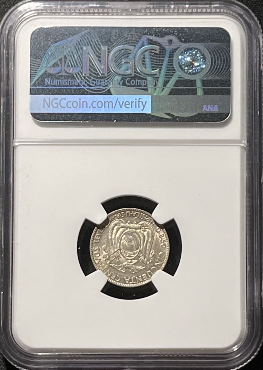 紫瑗钱币——第196期拍卖 厄瓜多尔 1930年 费城造币厂 50分 银币 NGC AU58