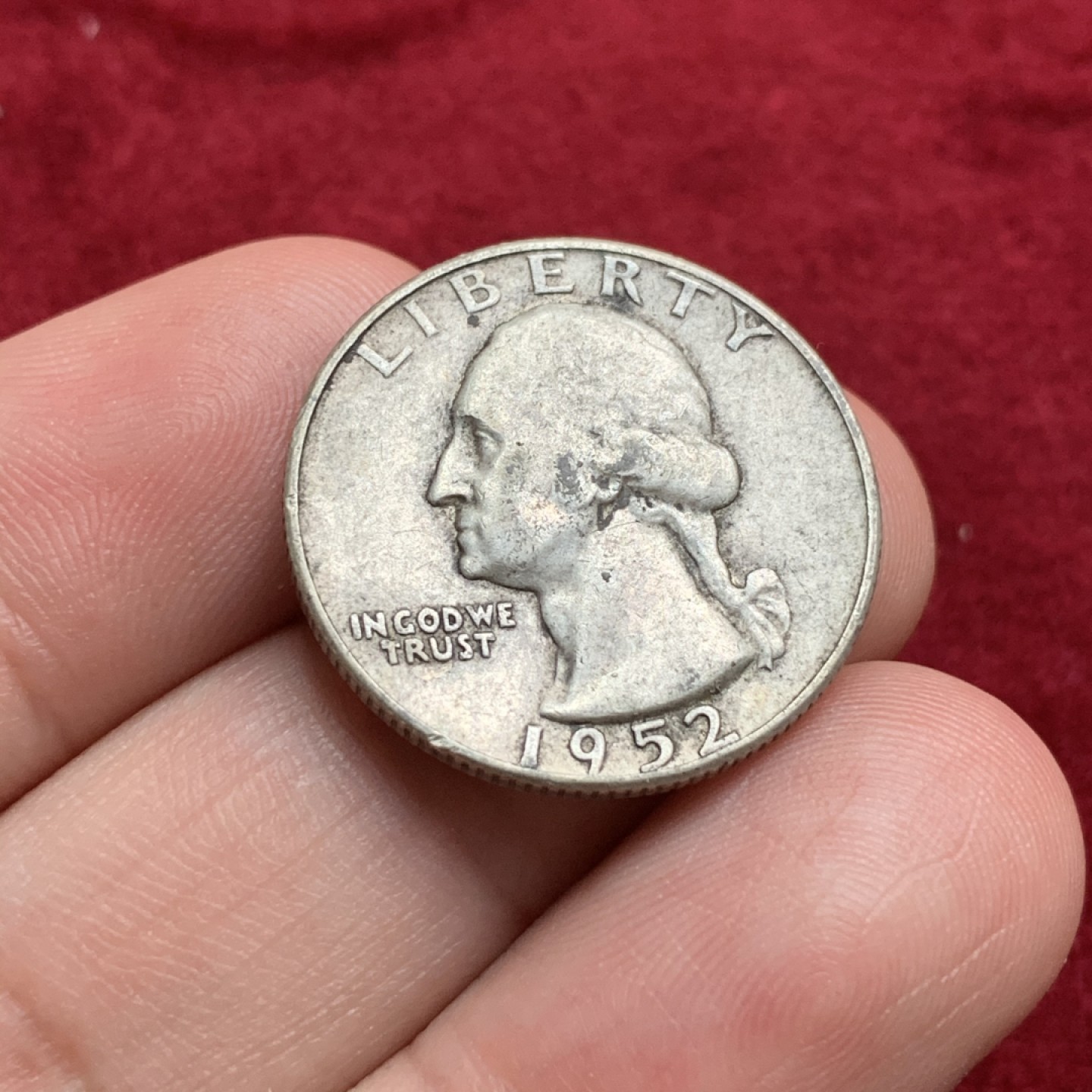 《竞宝斋》第66场-本周日，周一2场连拍（全场不限金额包邮） 美国 1952年  25美分银币  高点不错