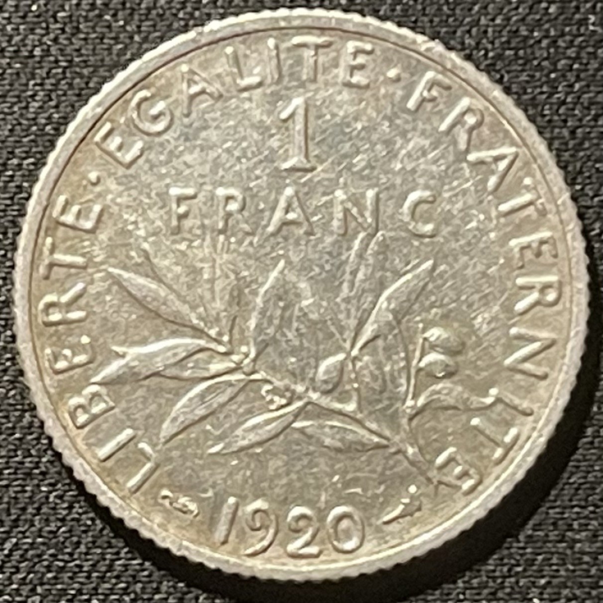 紫瑗钱币——第196期拍卖 法国 1920年 播种女神 1法郎 5克 0.835银