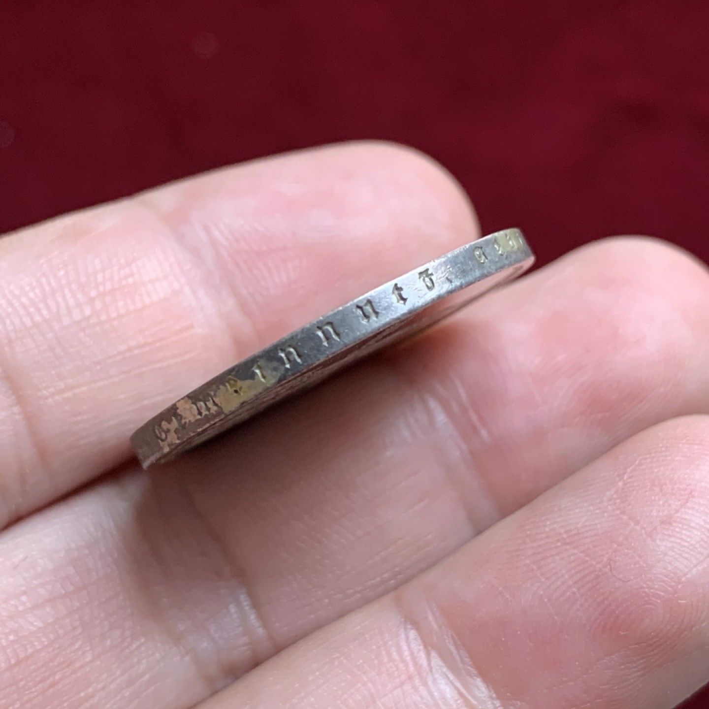 《竞宝斋》第66场-本周日，周一2场连拍（全场不限金额包邮） 德国 1933年 教堂 加字 5马克 银币 带符号