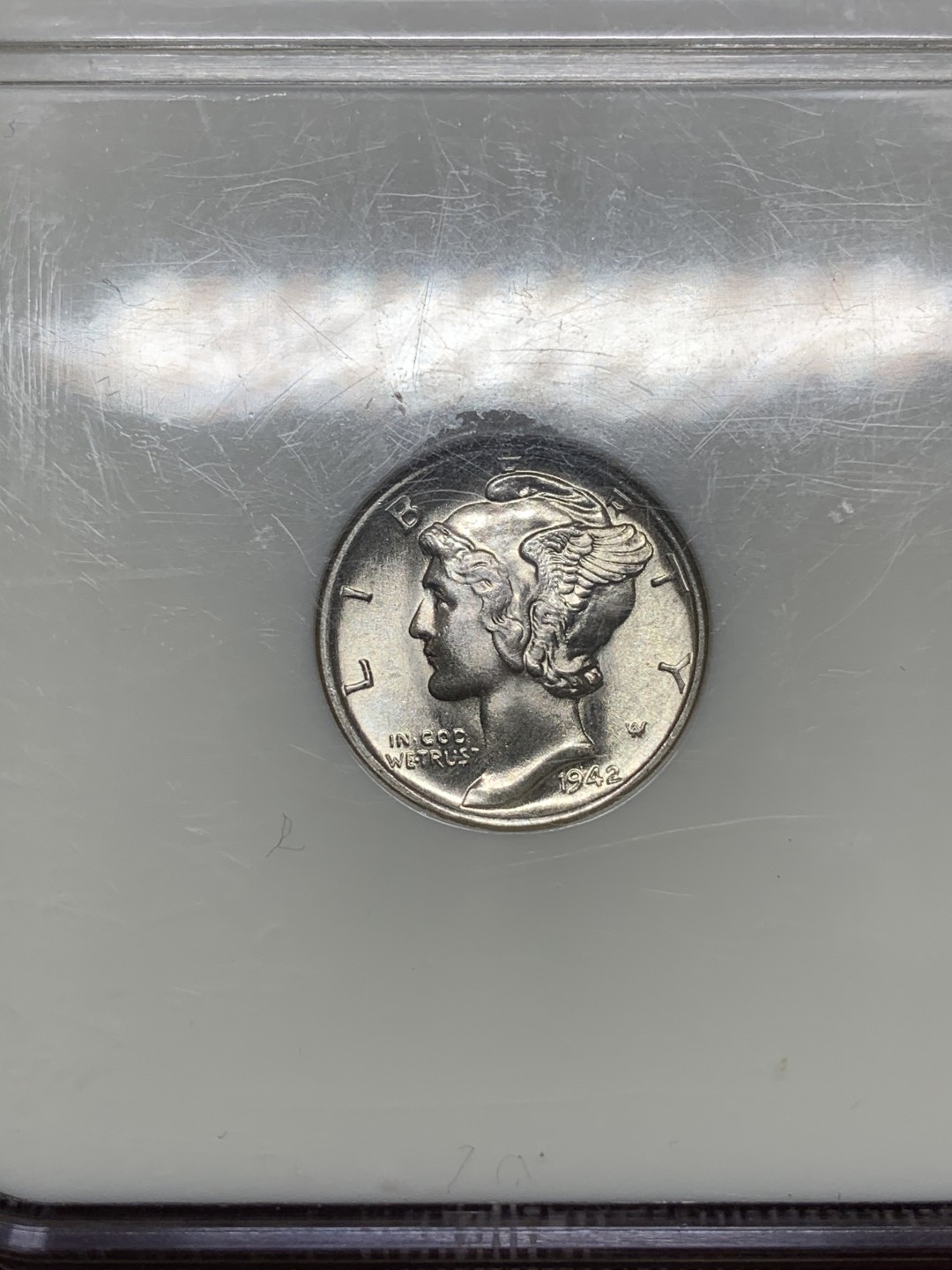 《竞宝斋》第66场-本周日，周一2场连拍（全场不限金额包邮） NGC MS67 美国 1942年 小飞侠 10分银币 顶级分数 老盒保存的不错