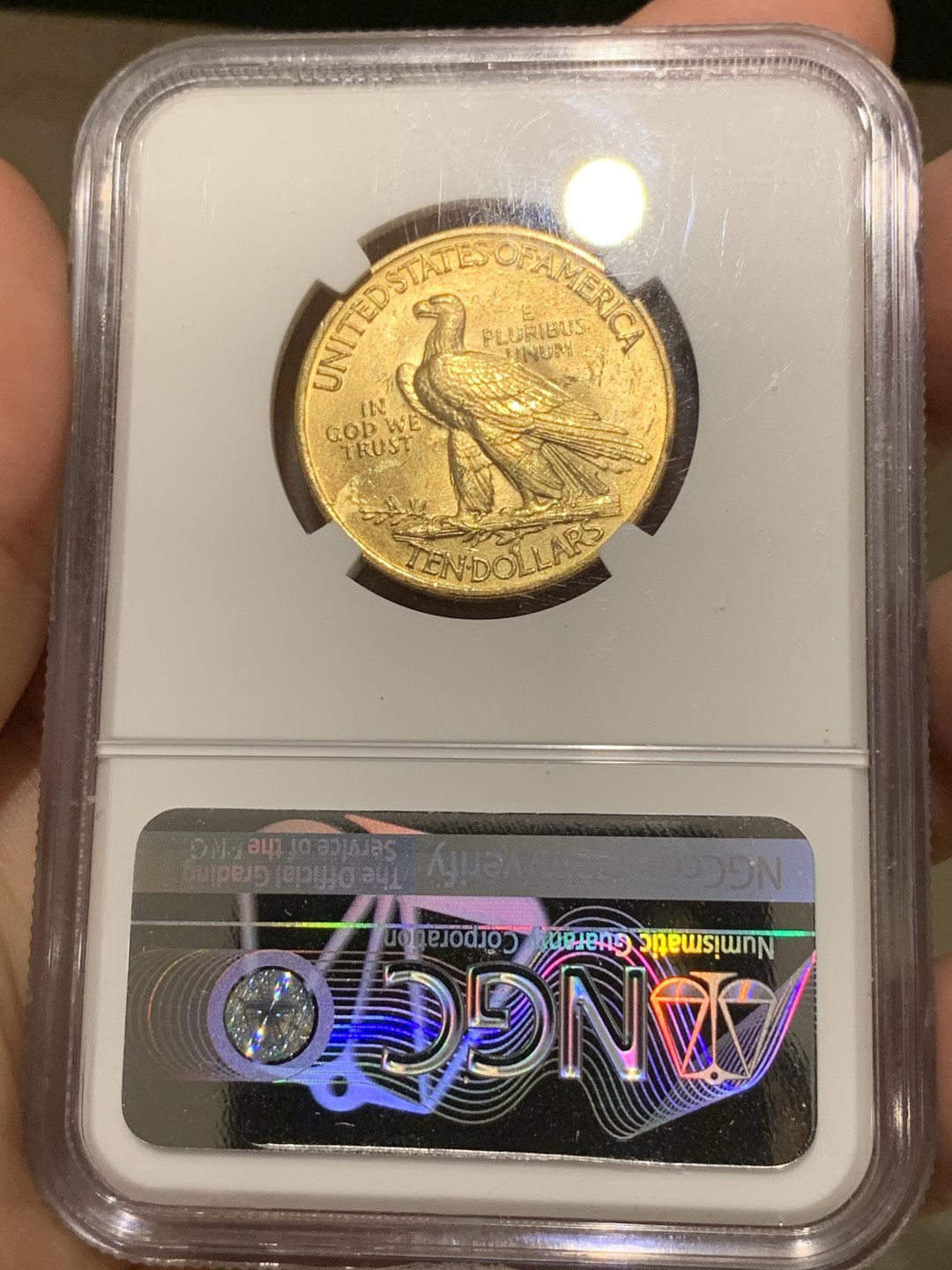 《竞宝斋》第66场-本周日，周一2场连拍（全场不限金额包邮） NGC MS63 美国 1932年 10美元 印第安人 金币 16.7克大规格  铸造缺陷标签加持 不容遇上