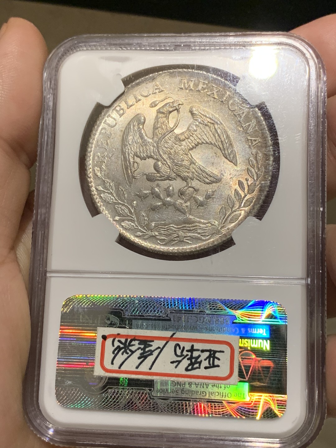 《竞宝斋》第66场-本周日，周一2场连拍（全场不限金额包邮） 亚军分NGC MS65 墨西哥1886年ZS JM版 8R 花边鹰洋 全羽美仑美奂的光芒 难得藏品