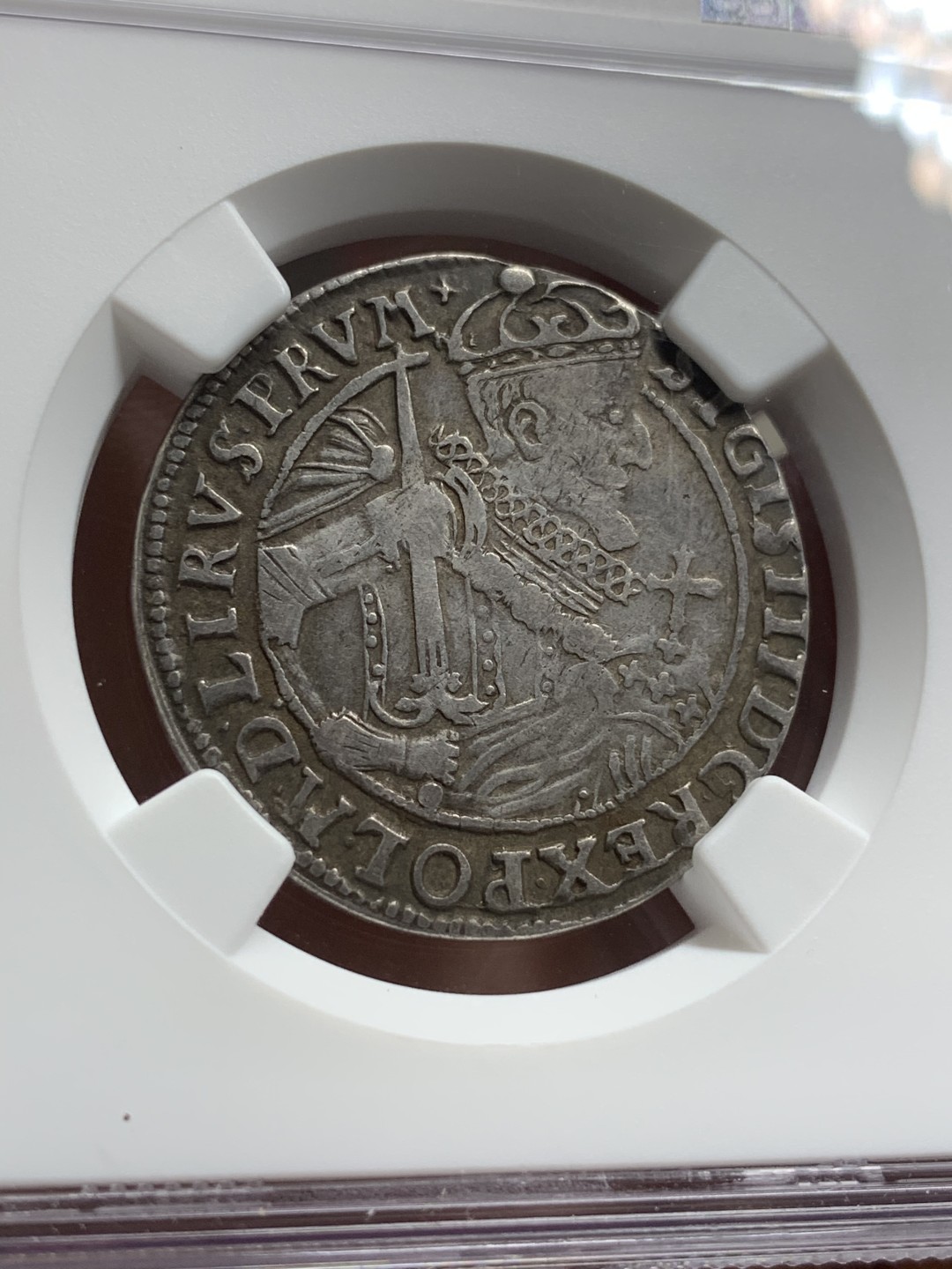 《竞宝斋》第66场-本周日，周一2场连拍（全场不限金额包邮） 第四名 NGC-XF40 波兰 1623年 齐格蒙特三世 1/4泰勒 银币 原味好品 细节清晰 稀少品种