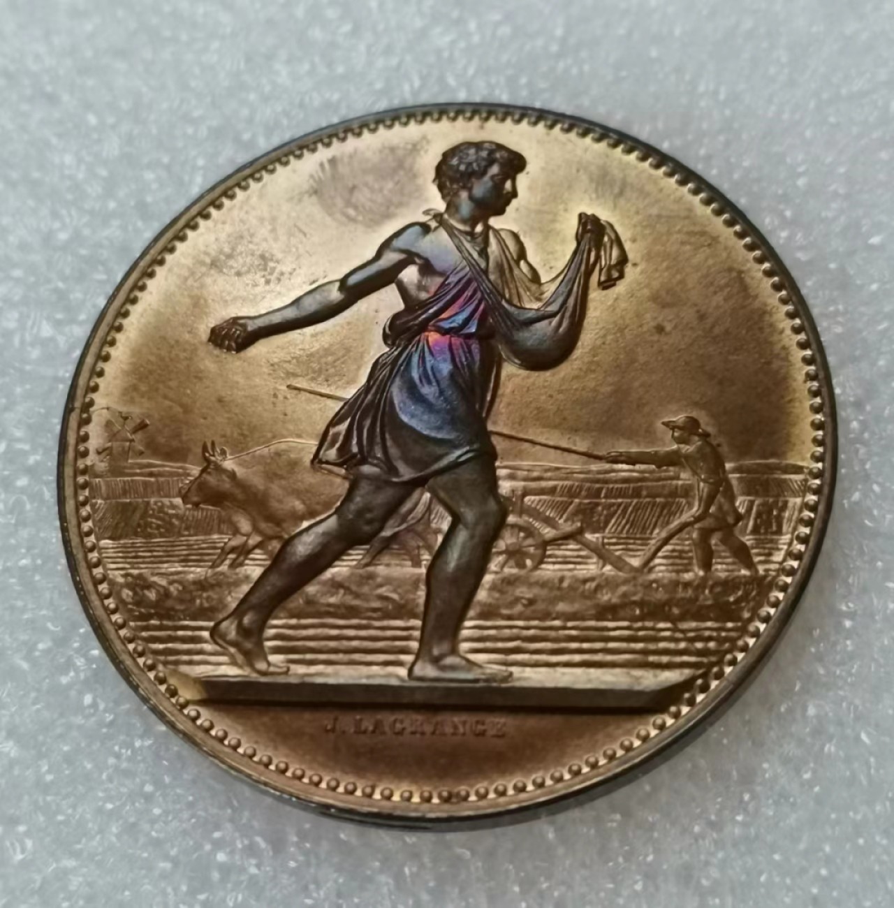 瓶子🏺第44期拍卖会 20世纪初法国农业播种铜章（铜光）