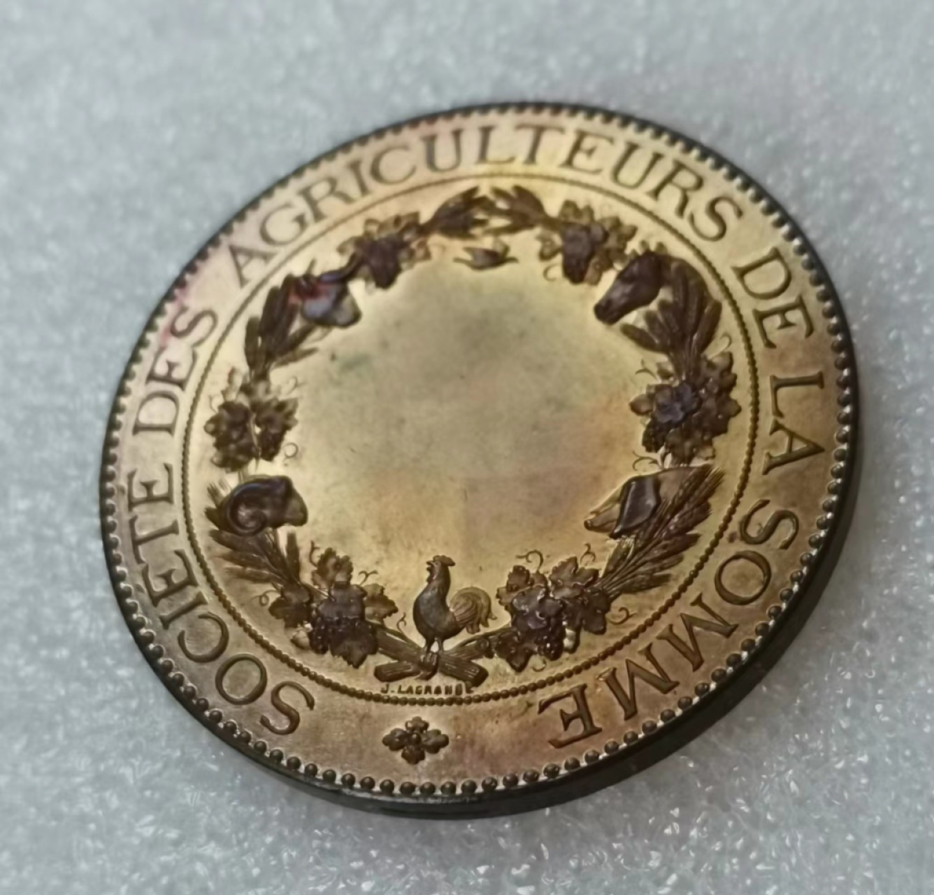 瓶子🏺第44期拍卖会 20世纪初法国农业播种铜章（铜光）