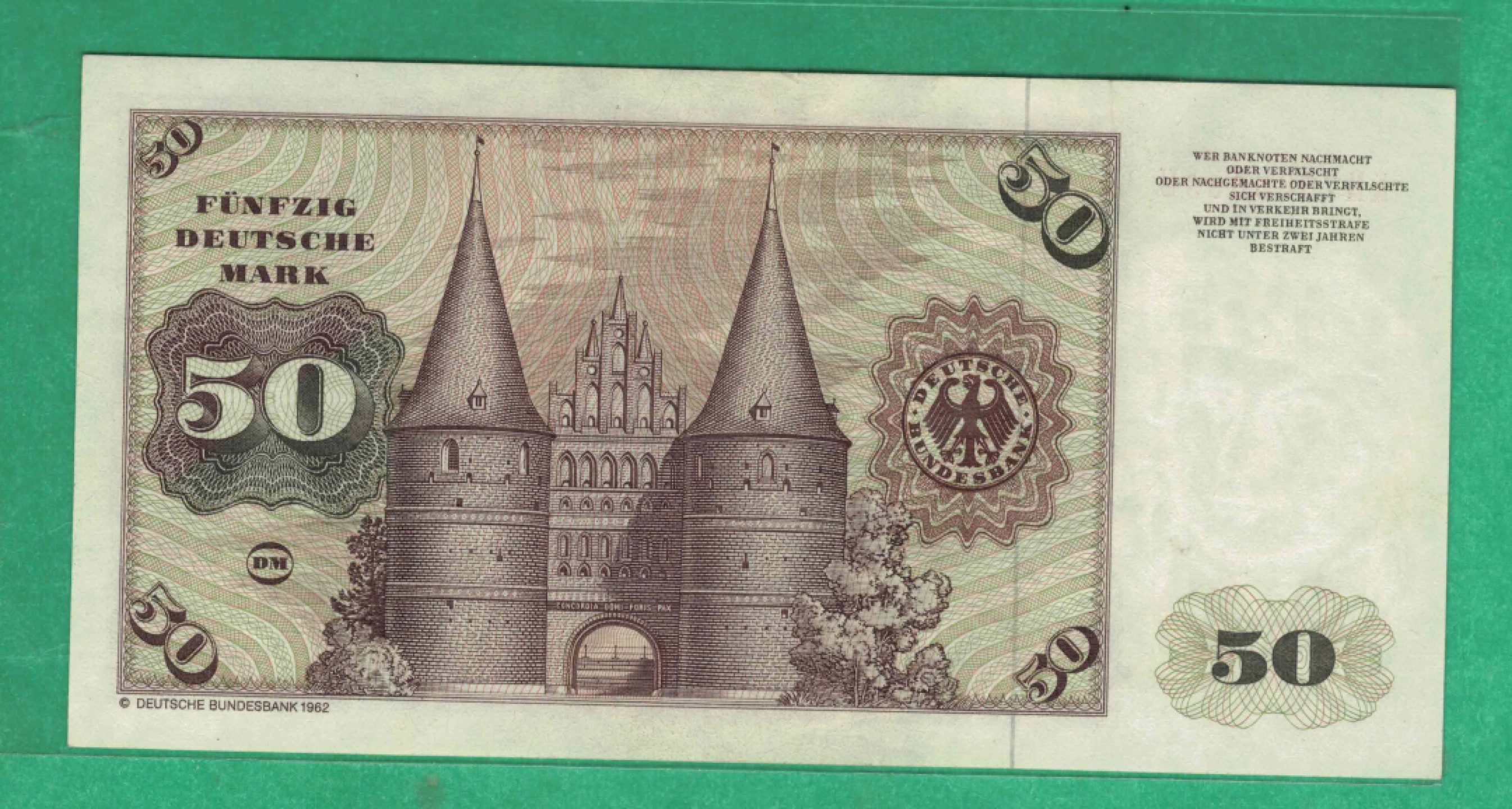 德国1980年50马克 克劳斯目录P-33c 欧洲纸币 实物图 UNC 