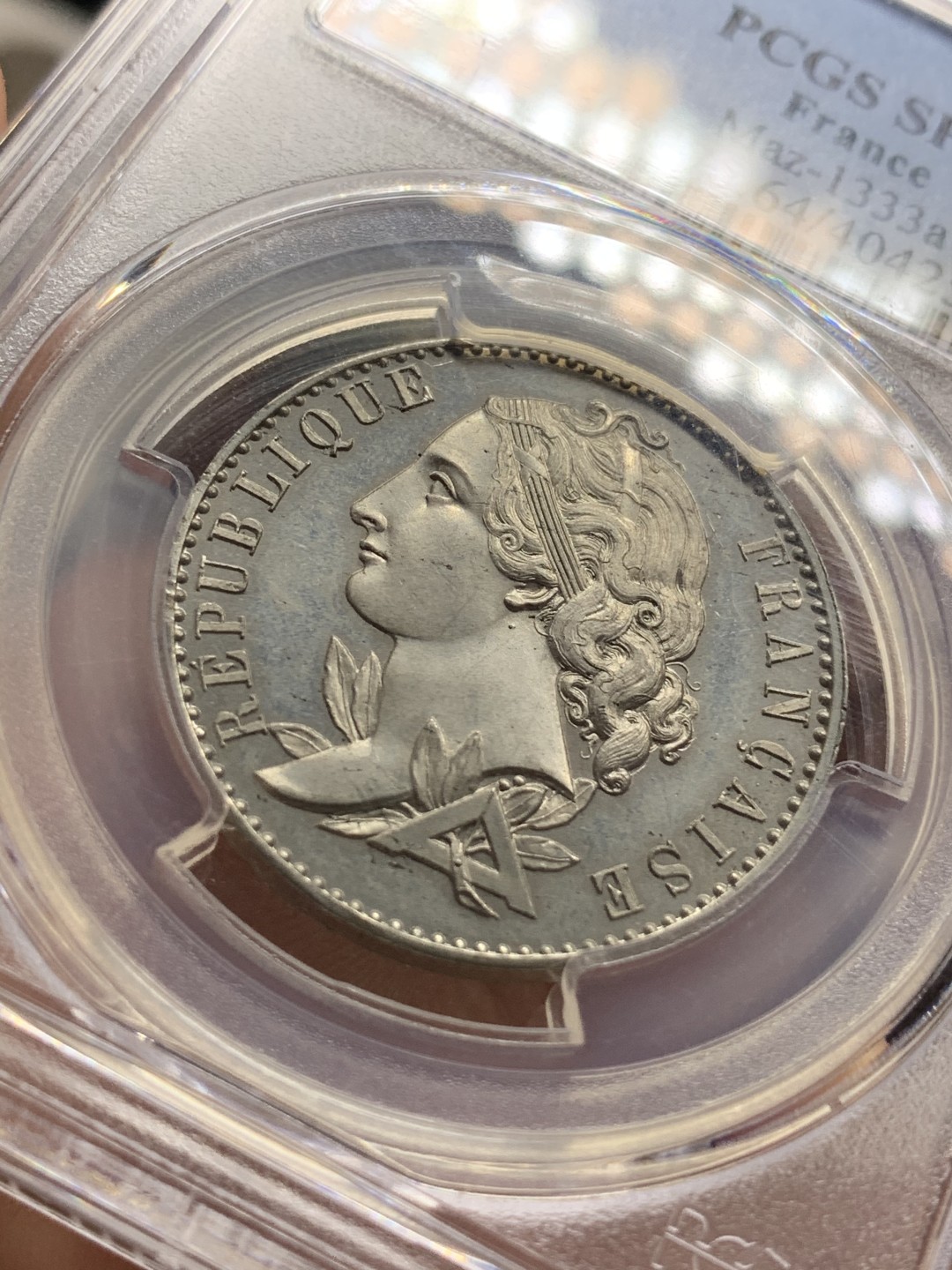 《竞宝斋》第66场-本周日，周一2场连拍（全场不限金额包邮） 亚军分PCGS SP64 1848年法国10分样币，Essai，顶级品。飘柔秀发，肥美小脸，pl感十足 外拍法国样币上涨厉害