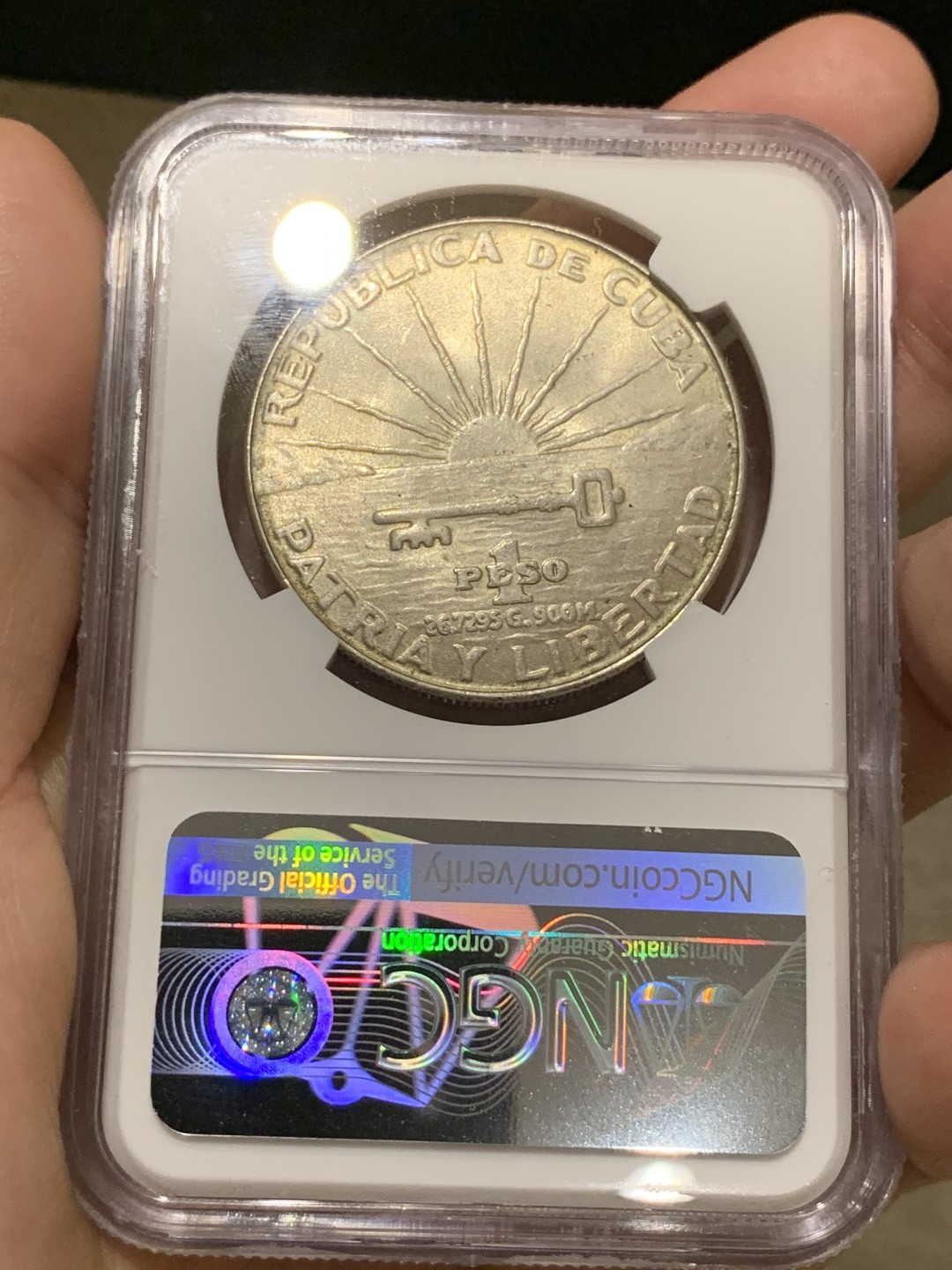 《竞宝斋》第66场-本周日，周一2场连拍（全场不限金额包邮） NGC-MS63 古巴 1953年 马丁1比索 原光好品大银币 一般见到都是满脸麻子的 这枚难得