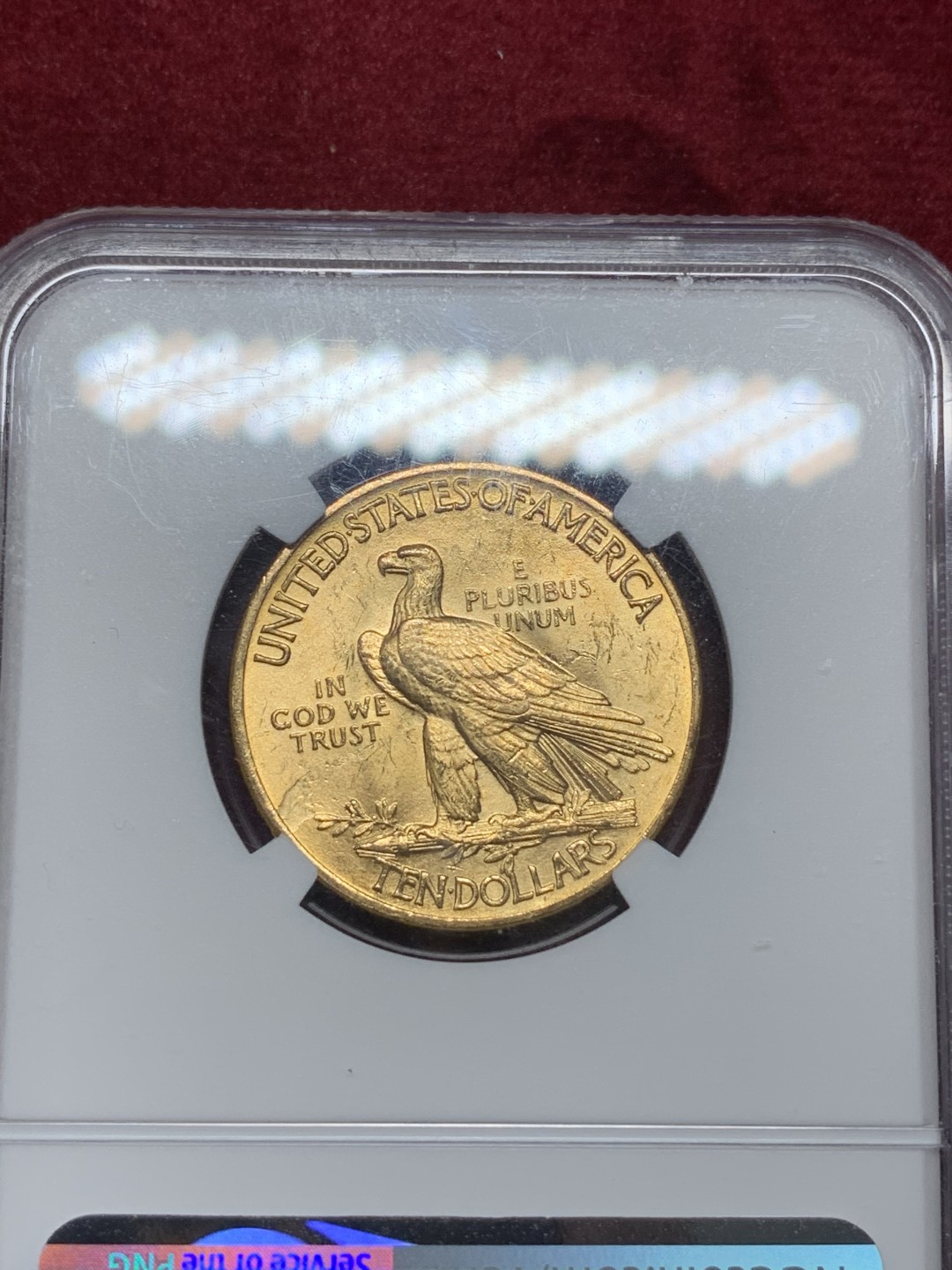 《竞宝斋》第66场-本周日，周一2场连拍（全场不限金额包邮） NGC MS63 美国 1932年 10美元 印第安人 金币 16.7克大规格  铸造缺陷标签加持 不容遇上