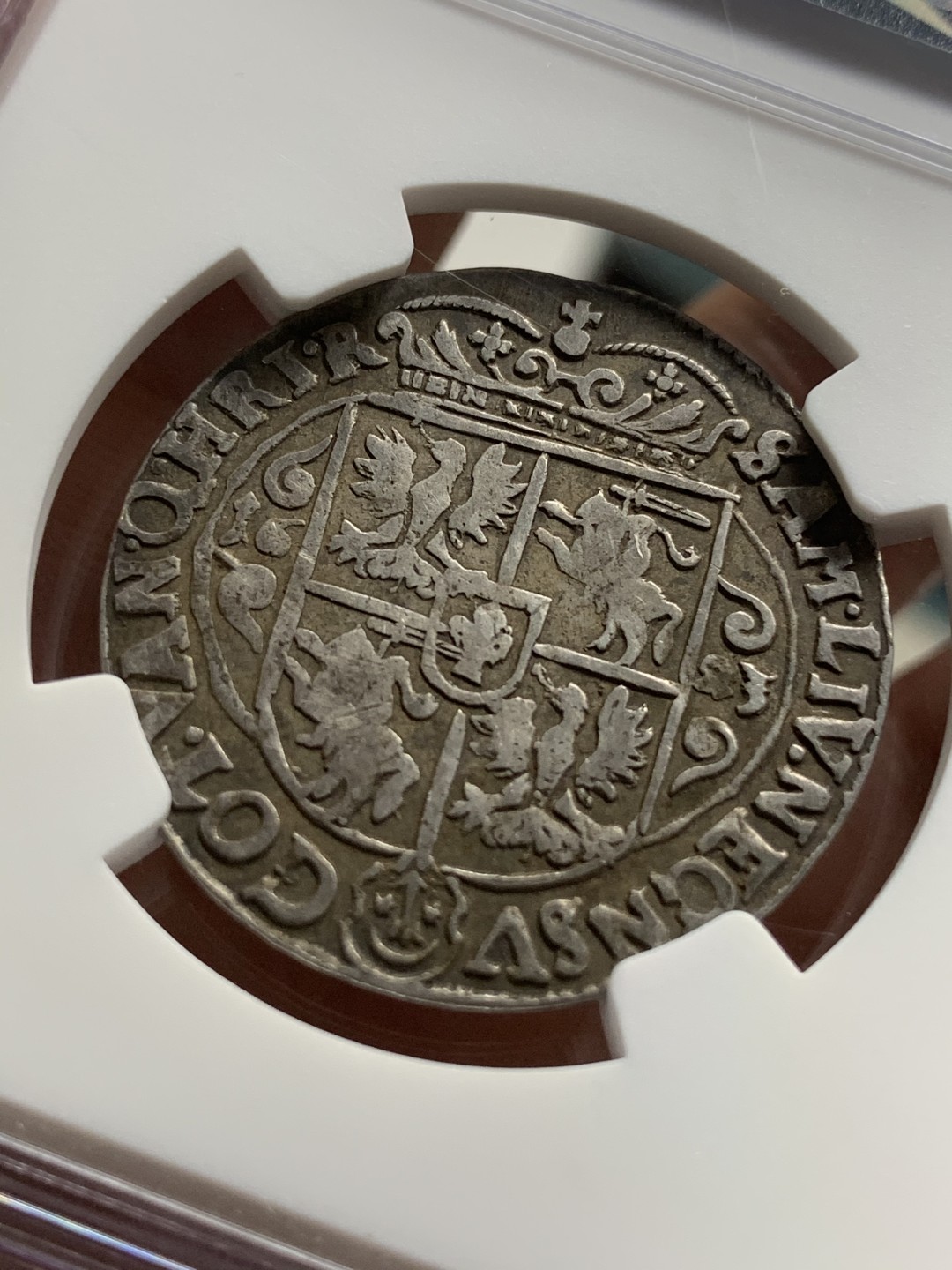 《竞宝斋》第66场-本周日，周一2场连拍（全场不限金额包邮） 第四名 NGC-XF40 波兰 1623年 齐格蒙特三世 1/4泰勒 银币 原味好品 细节清晰 稀少品种