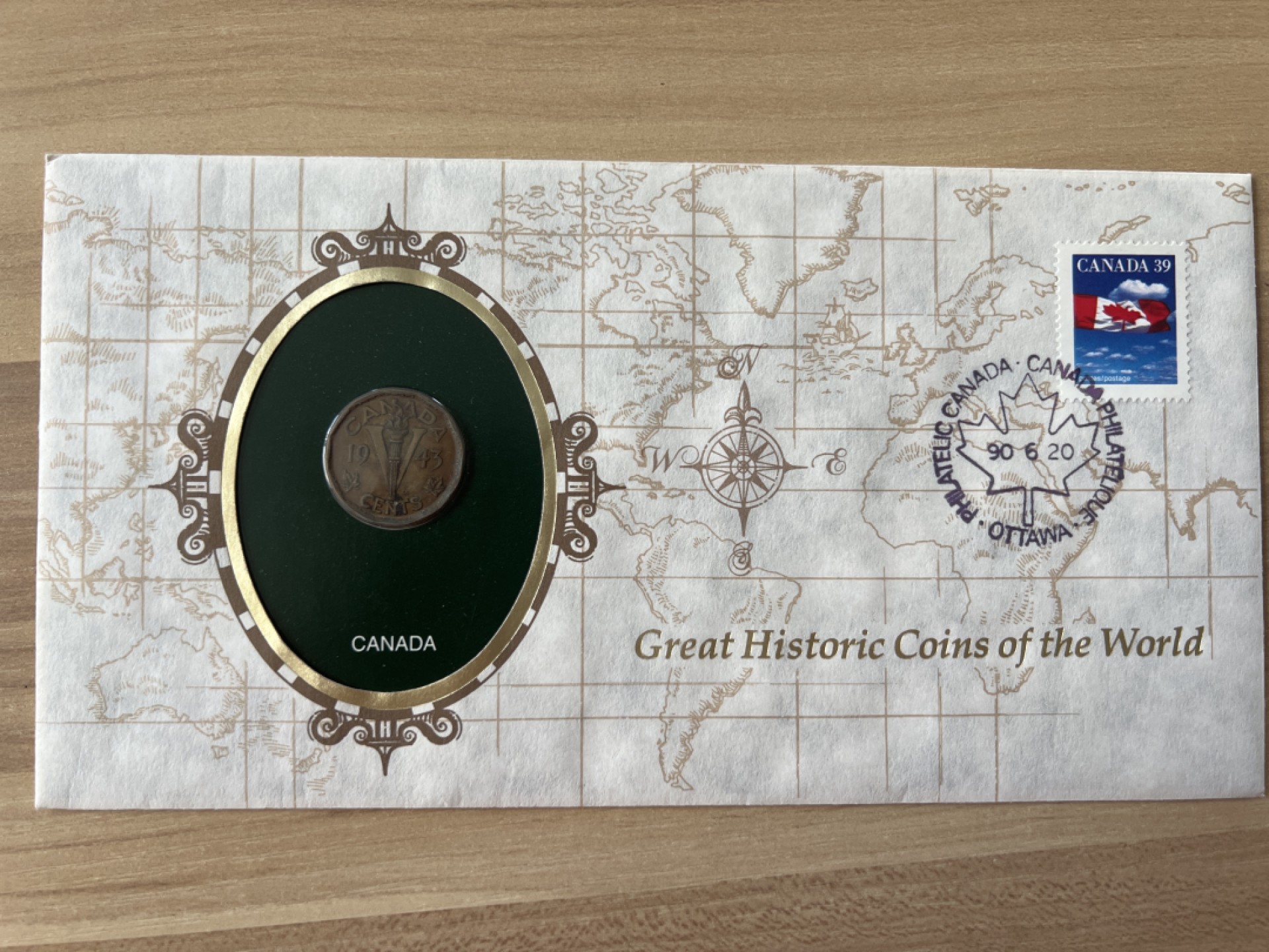 泡泡堂第五场 世界硬币专场，价格美丽（全场20包邮） 加拿大1943年纪念铜币邮币封