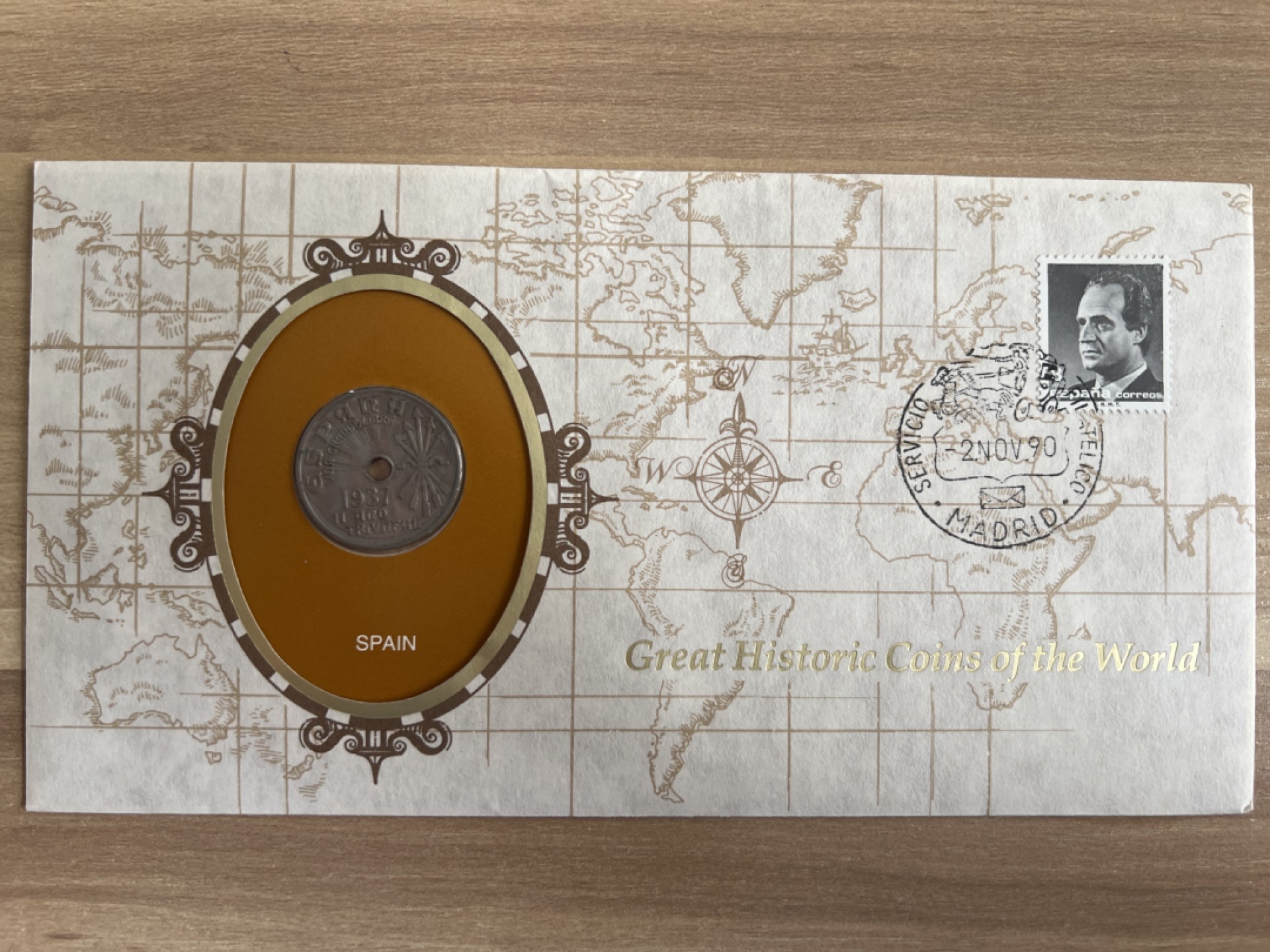 泡泡堂第七期 世界硬币邮票专场（全场20包邮） 西班牙1973年25C邮币封