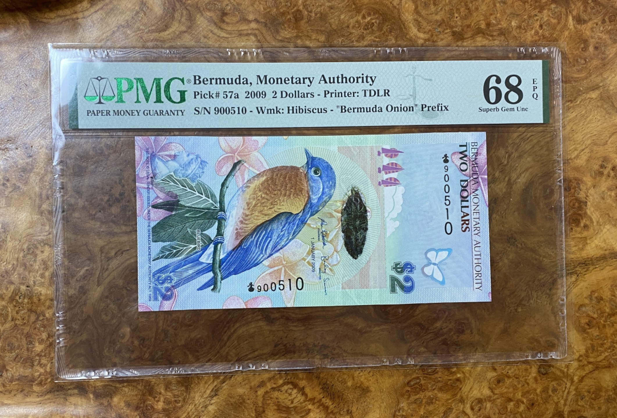 Chase Auction 第14期 - - 中外钱币、纪念钞、民国钞联拍（增加若干拍品） 2009年百慕大2元蓝鸟，PMG68分，冠军分，难上分品种，首发洋葱冠，IBNS获奖纸币！