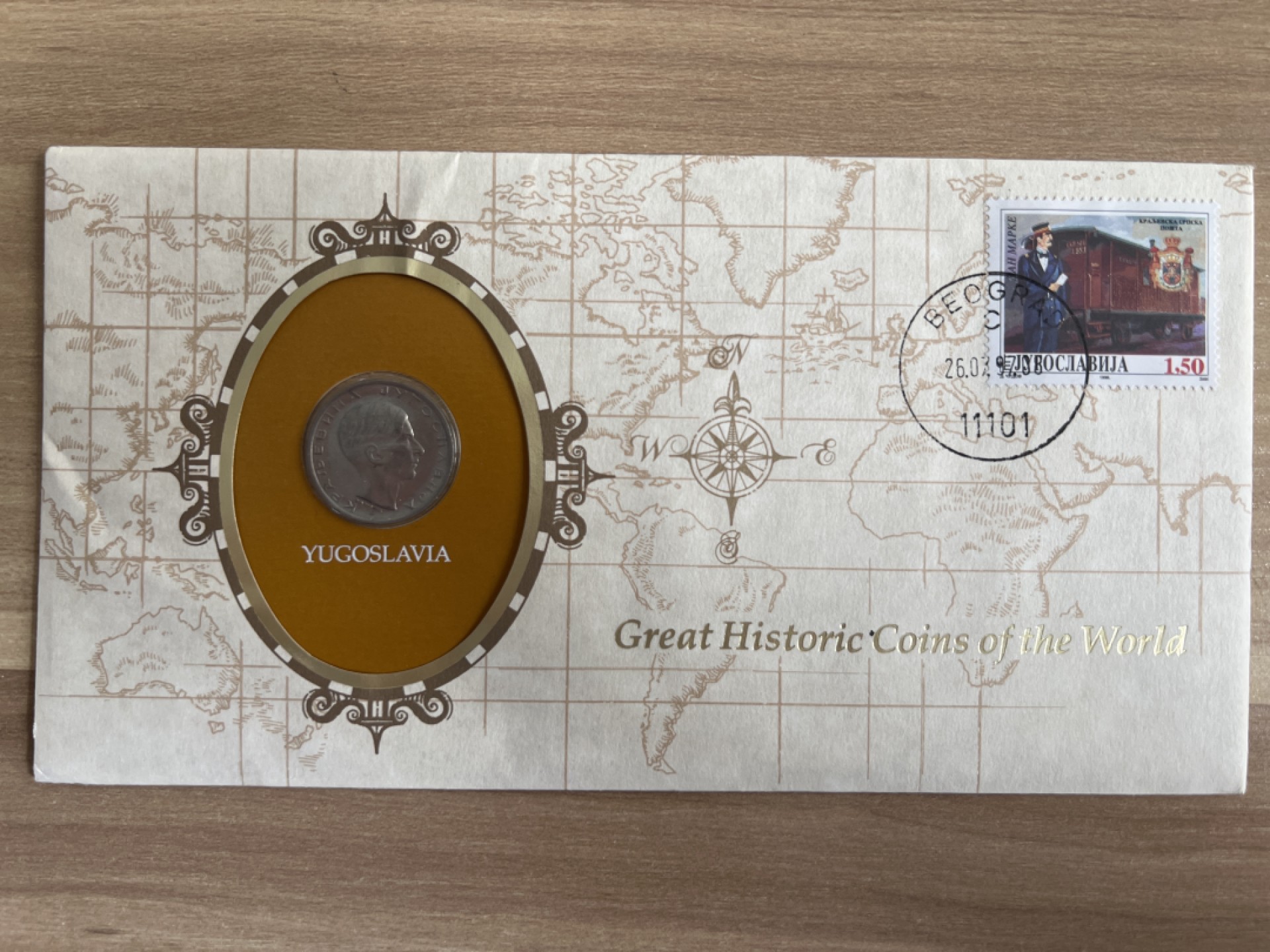 泡泡堂第七期 世界硬币邮票专场（全场20包邮） 南斯拉夫1938年10D邮币封