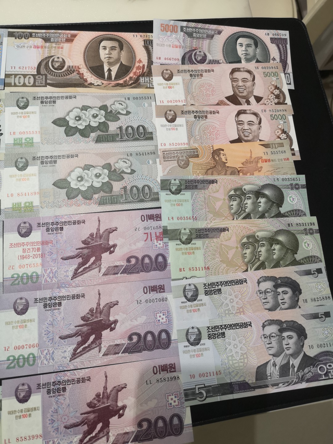 《外钞收藏家》第一百八十四期拍卖 30张朝鲜纸币 全新UNC