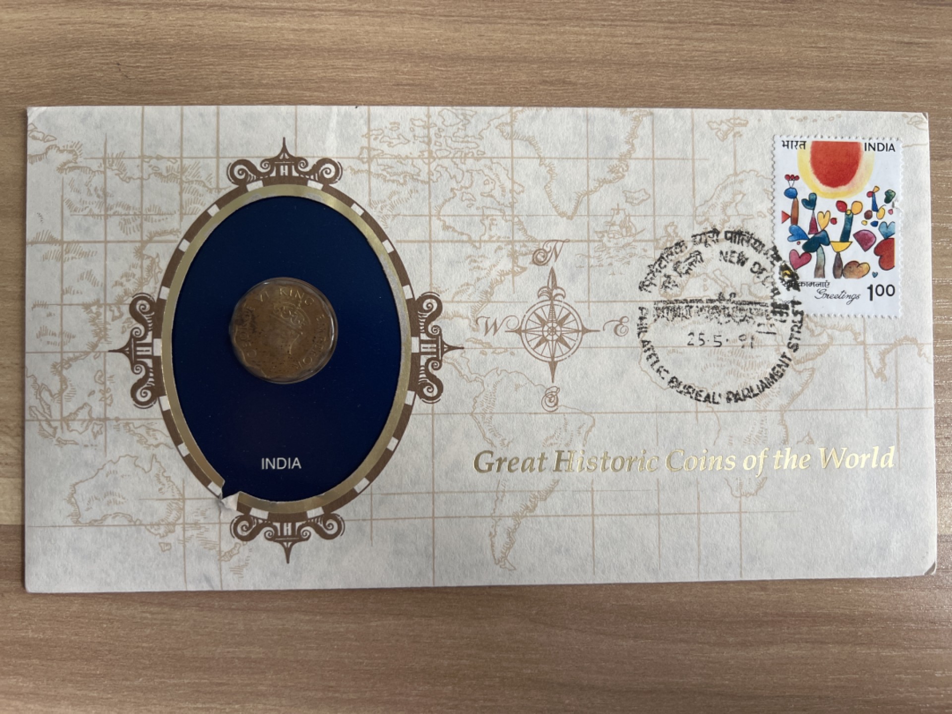 泡泡堂第七期 世界硬币邮票专场（全场20包邮） 英属印度光品1943年邮币封