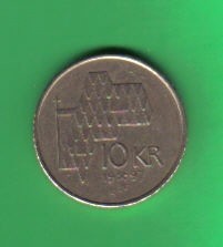 挪威1997年10克朗 实物图  - 挪威1997年10克朗 实物图 