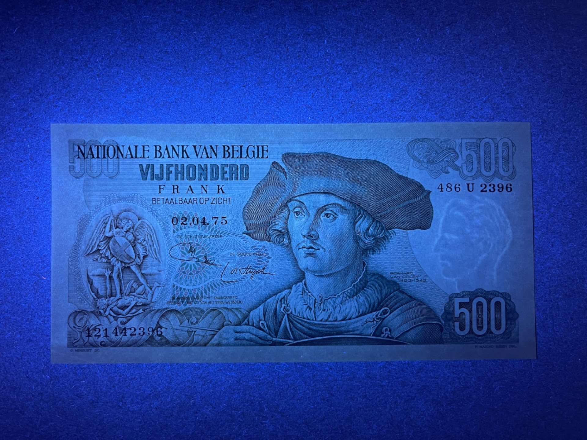 《张总收藏》62期——外币大咖 比利时500法郎 UNC 1975年 P-135 比利时画家伯纳德