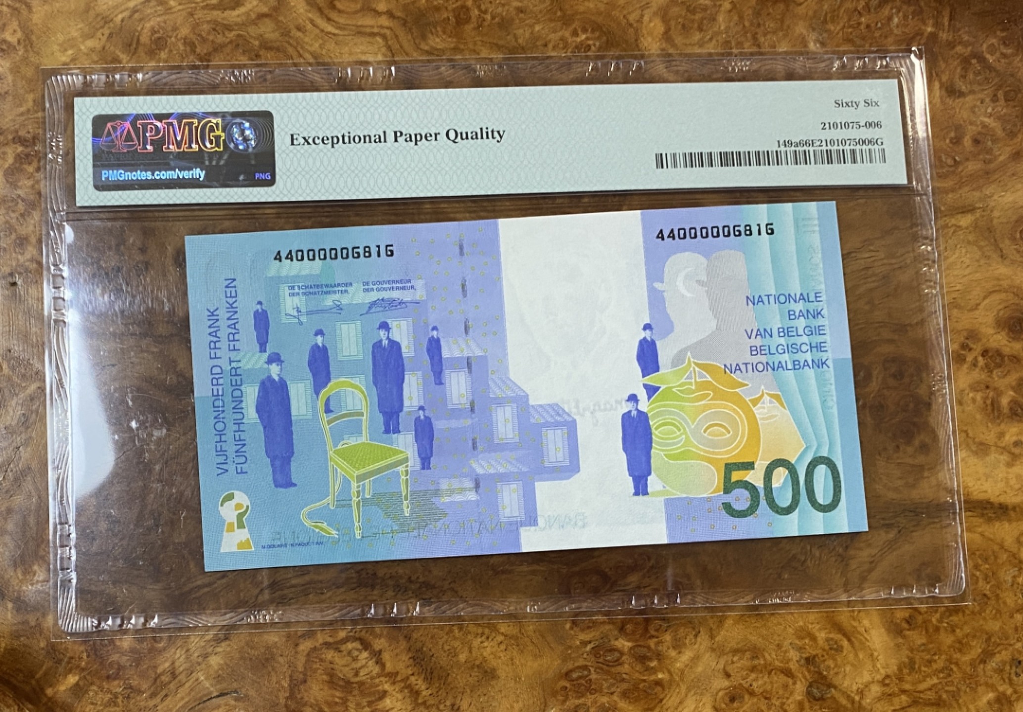 Chase Auction 第14期 - - 中外钱币、纪念钞、民国钞联拍（增加若干拍品） 1998年比利时500法郎，PMG66分！