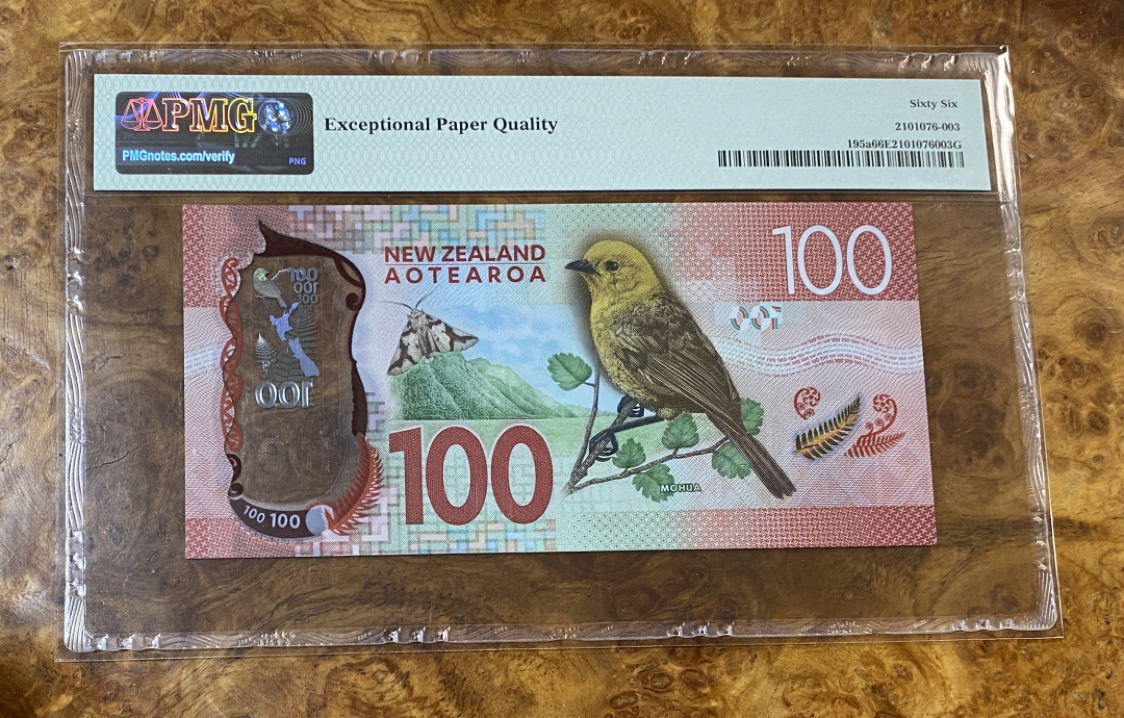 Chase Auction 第14期 - - 中外钱币、纪念钞、民国钞联拍（增加若干拍品） 2015年新西兰100元，PMG66分，明亮版！诺奖获得者物理学家卢瑟福！