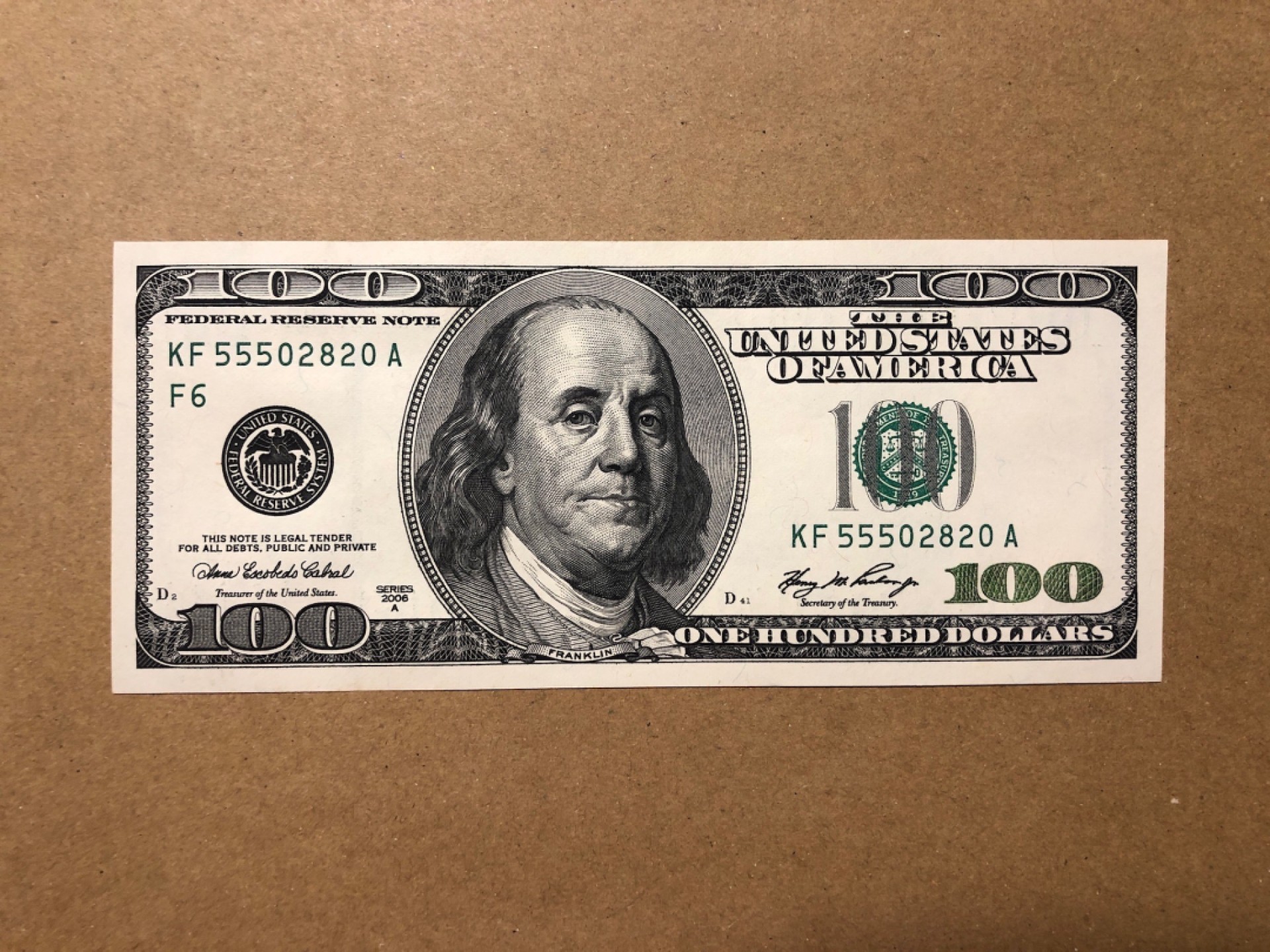 《张总收藏》62期——外币大咖 美元100元 UNC 2006年