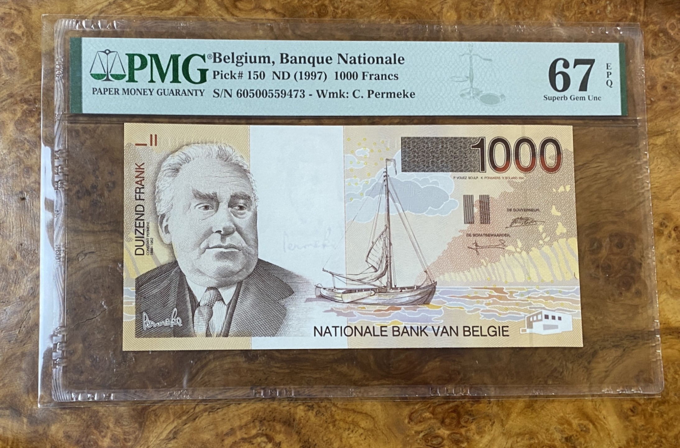 Chase Auction 第14期 - - 中外钱币、纪念钞、民国钞联拍（增加若干拍品） 1997年比利时1000法郎，PMG67分！