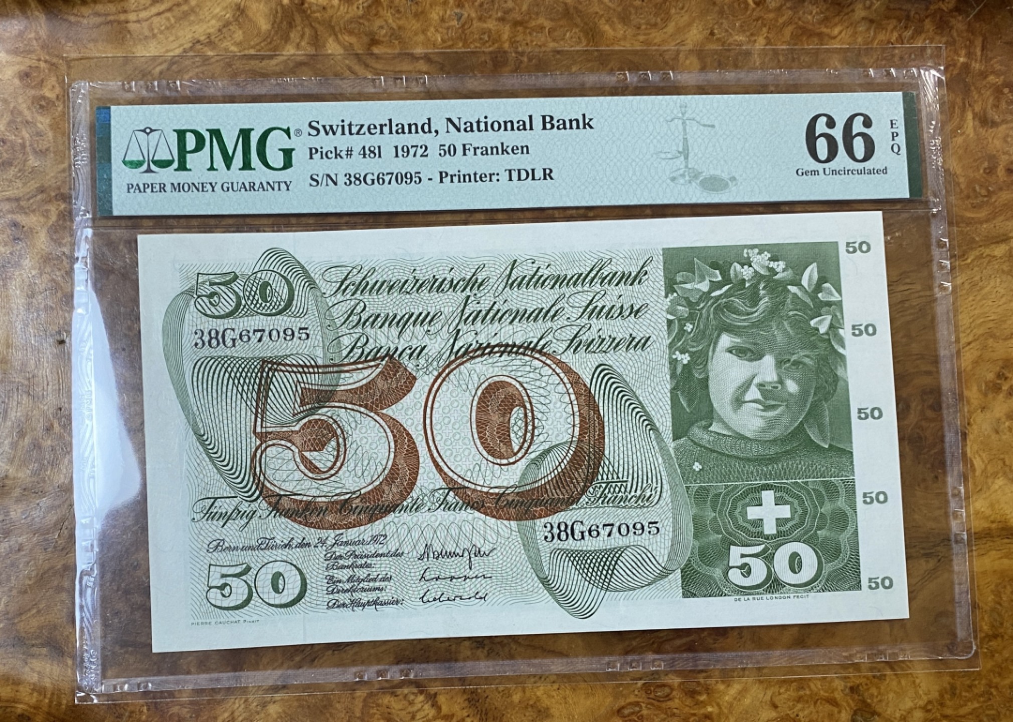Chase Auction 第14期 - - 中外钱币、纪念钞、民国钞联拍（增加若干拍品） 1972年瑞士50法郎，PMG66分，苹果园！