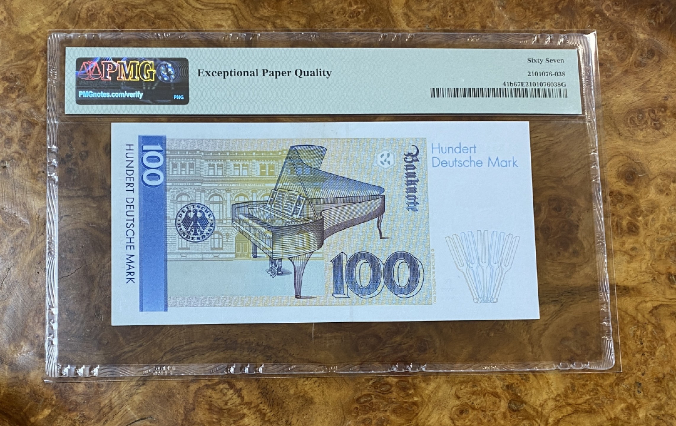 Chase Auction 第14期 - - 中外钱币、纪念钞、民国钞联拍（增加若干拍品） 1991年德国100马克，PMG67分，音乐家克拉拉！