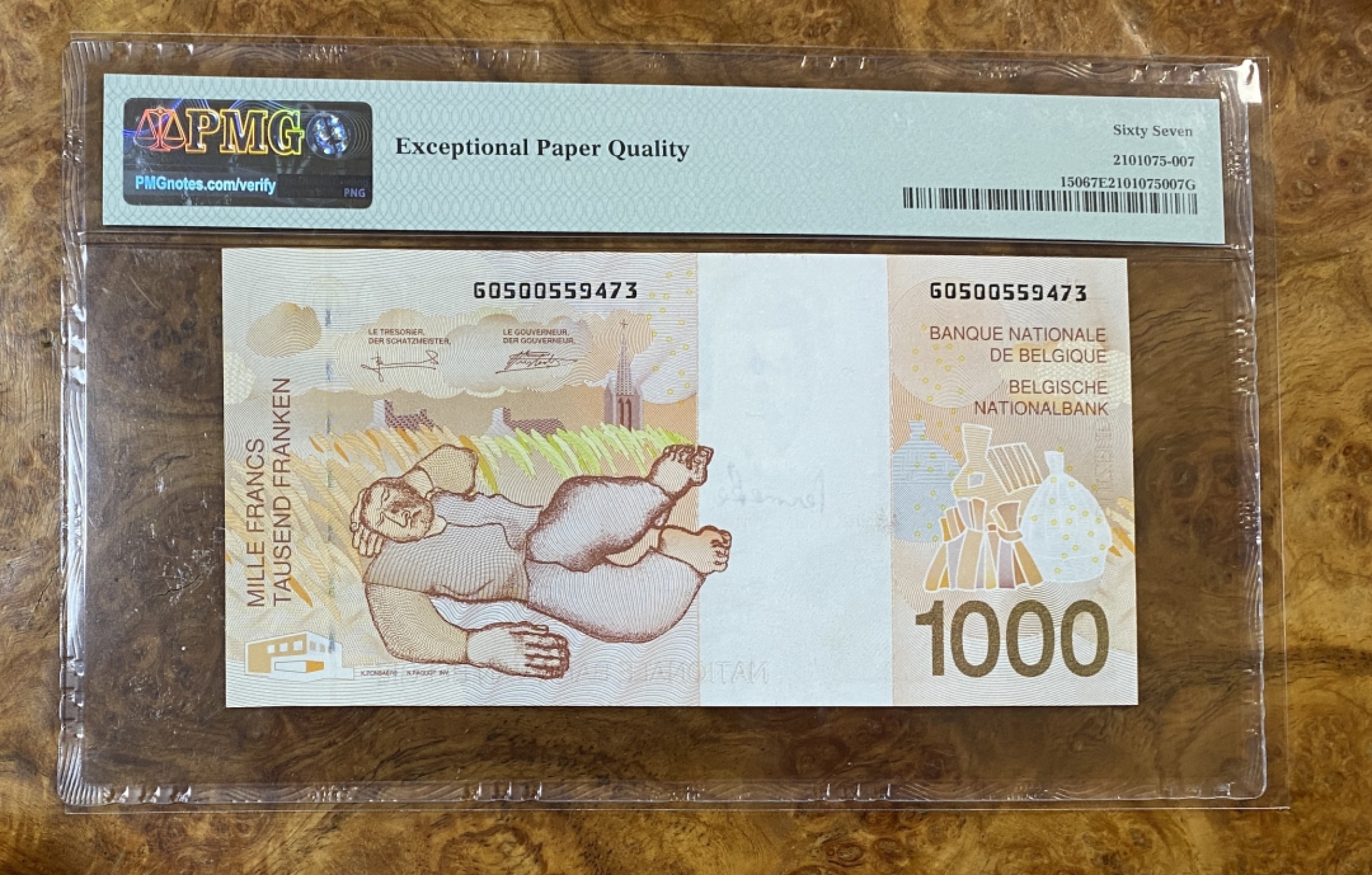 Chase Auction 第14期 - - 中外钱币、纪念钞、民国钞联拍（增加若干拍品） 1997年比利时1000法郎，PMG67分！