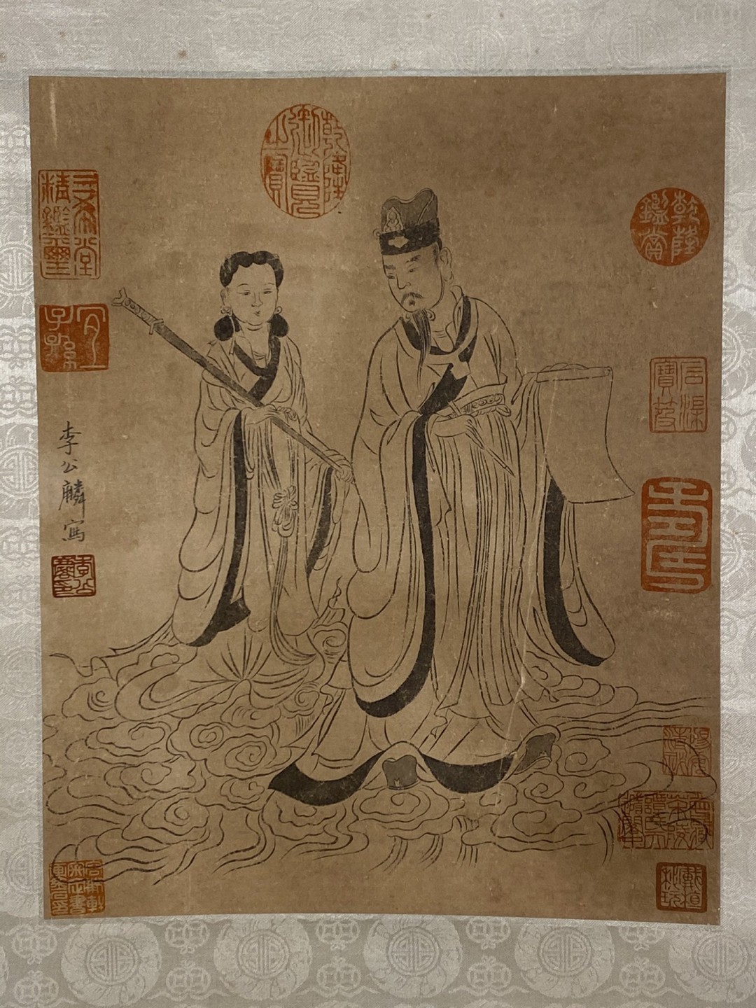 李公麟纸本人物立轴
