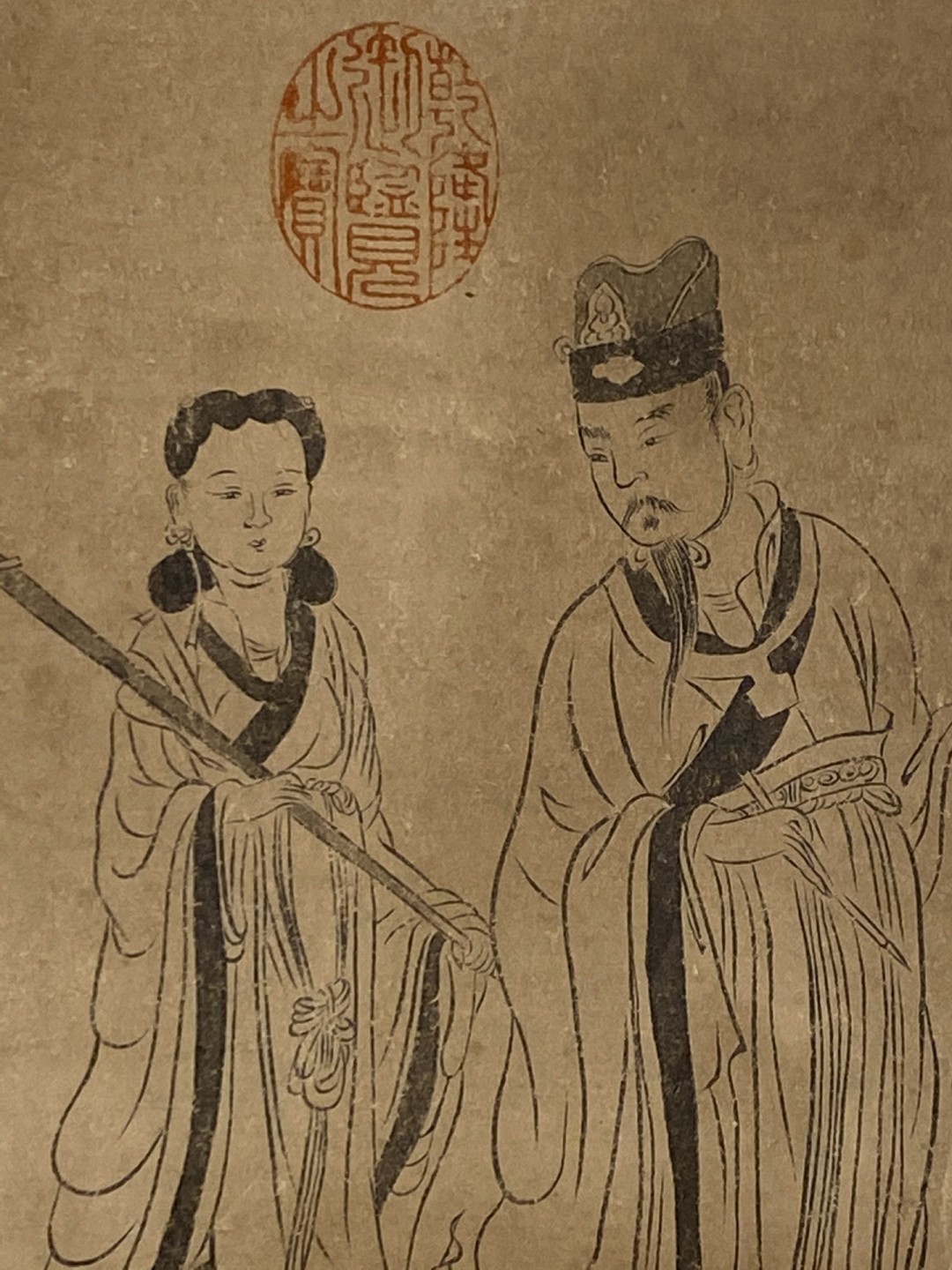 李公麟纸本人物立轴