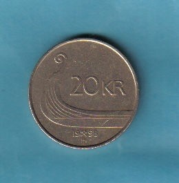 挪威1998年20克朗 背船 实物图     - 挪威1998年20克朗 背船 实物图    