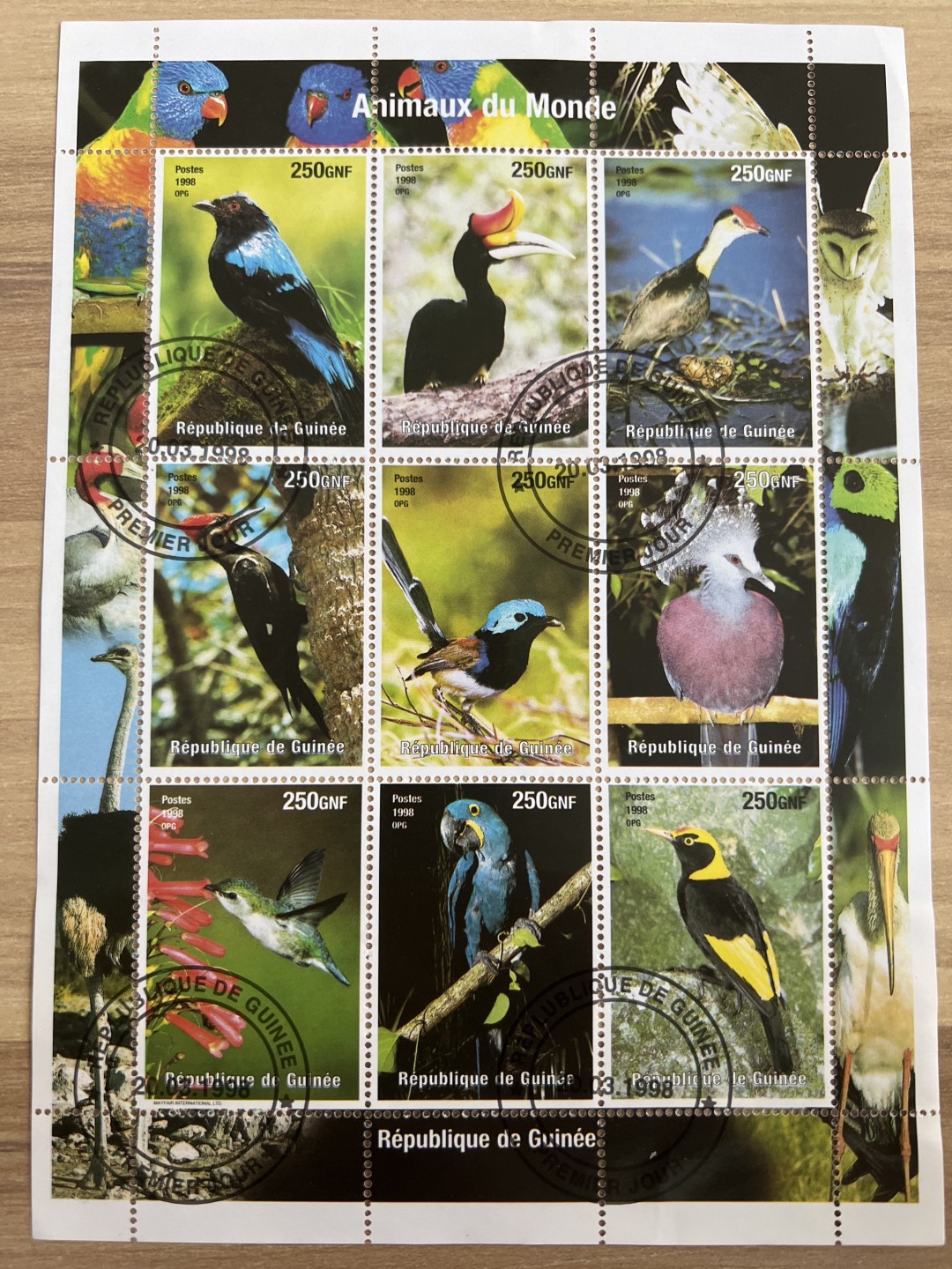 泡泡堂第十八期  世界硬币邮票专场（全场20包邮） 几内亚小版张1998年