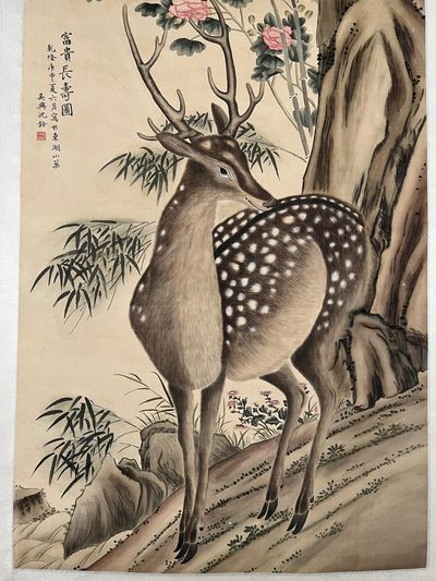 沈铨精品丝绢画