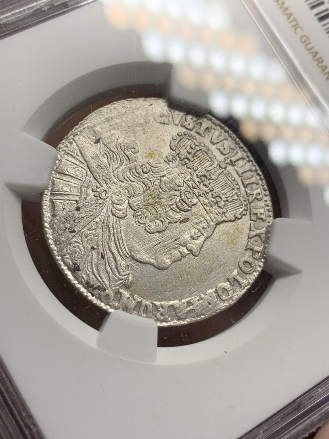 《竞宝斋》第67场-本周日，周一，周四.3场连拍（全场不限金额包邮） NGC-AU 波兰 1754年 奥古斯托三世 18G 银币 原光好品 没有清洗痕迹 也没给分