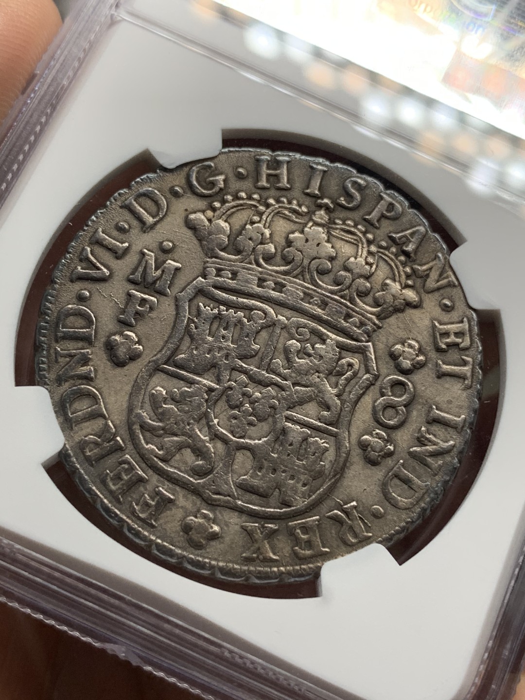 《竞宝斋》第67场-本周日，周一，周四.3场连拍（全场不限金额包邮） NGC-AUD 墨西哥地球双柱 1751  8里亚尔  中早期地球  黑包浆 深打 大热门 SBP拍卖都是五六百刀