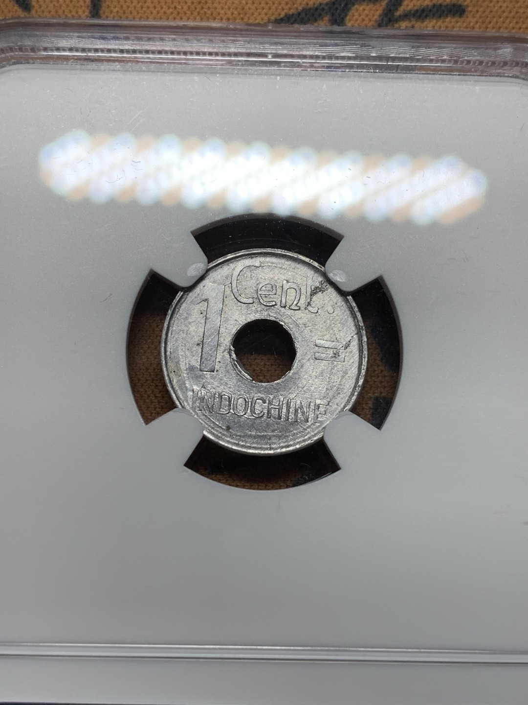 《竞宝斋》第67场-本周日，周一，周四.3场连拍（全场不限金额包邮） NGC-MS64 法国印度支那 1943年 1分 铝币 也是属于坐洋系列晚期的一个辅币