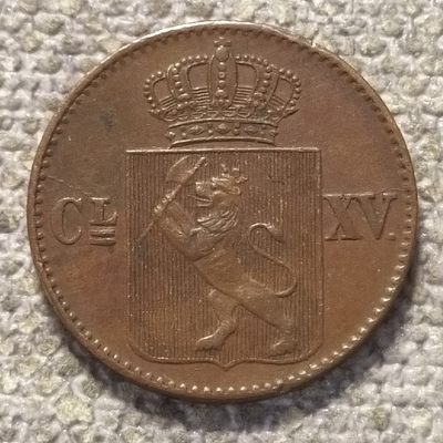 0起1加-纯粹捡漏拍-94场包邮 - 挪威1867年1/2斯基林-铜光UNC