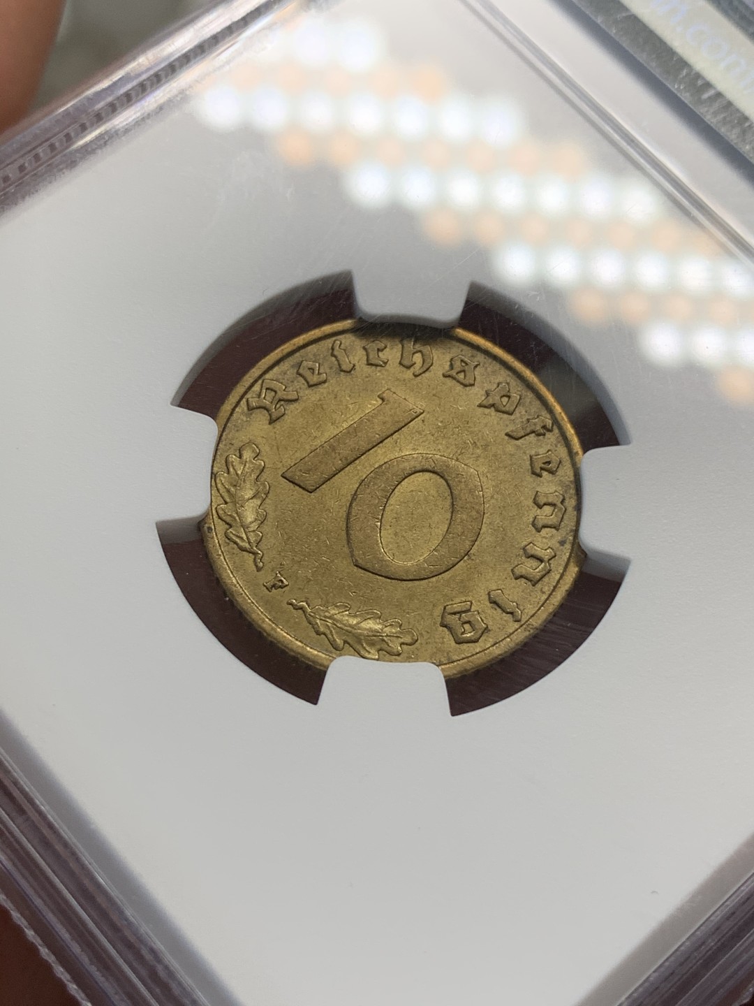 《竞宝斋》第67场-本周日，周一，周四.3场连拍（全场不限金额包邮） NGC MS63 1938F 德意志帝国10芬尼 10P好品少