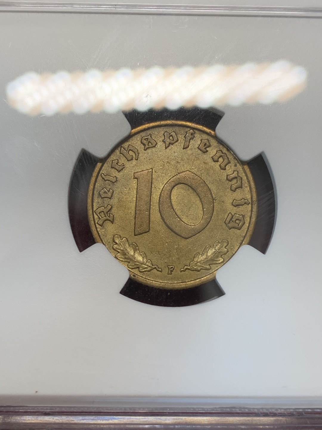 《竞宝斋》第67场-本周日，周一，周四.3场连拍（全场不限金额包邮） NGC MS63 1938F 德意志帝国10芬尼 10P好品少