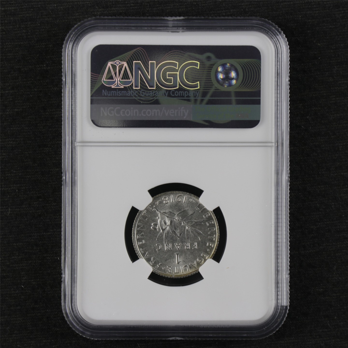 【亘邦集藏】第116期拍卖 1918年 法国1法郎硬币 NGC MS61 6397032-123