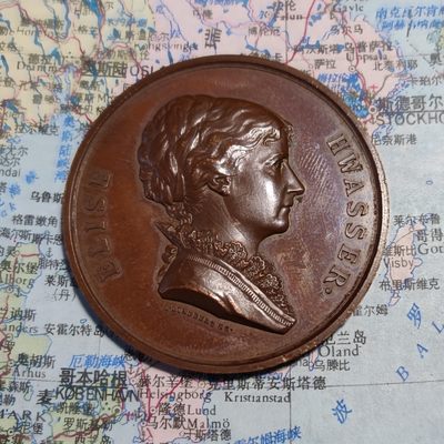gush小明220626 瑞典1875斯德哥尔摩剧院纪念铜章