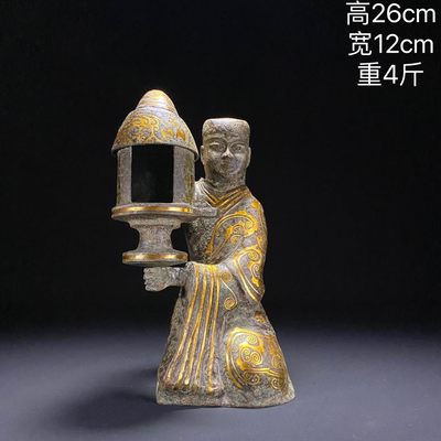旧藏一栖汗时期青铜措金“长信宫灯”照明用具。 - 旧藏一栖汗时期青铜措金“长信宫灯”照明用具。