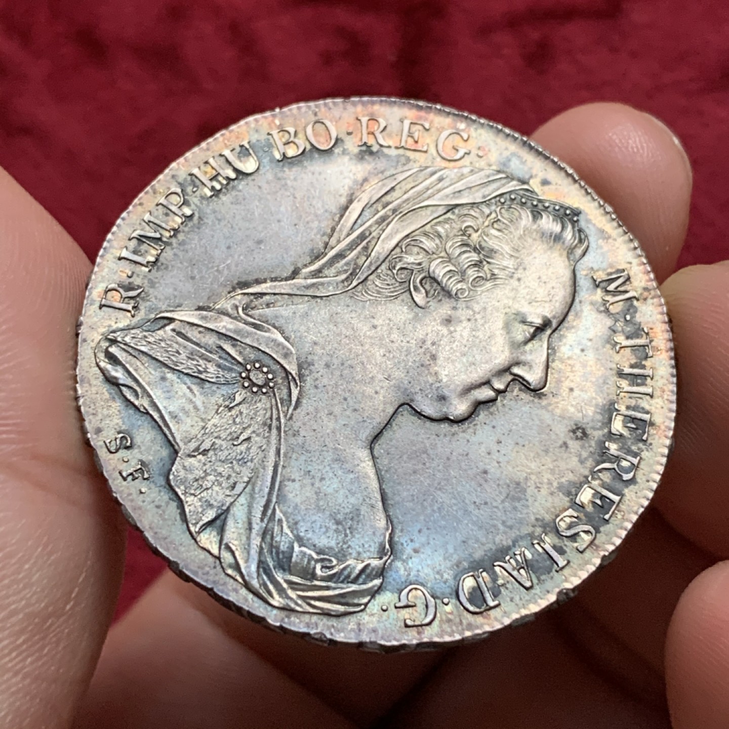 《竞宝斋》第67场-本周日，周一，周四.3场连拍（全场不限金额包邮） 奥地利 1780年 大奶妈 泰勒银币  双须版 双面超五彩  非常难得