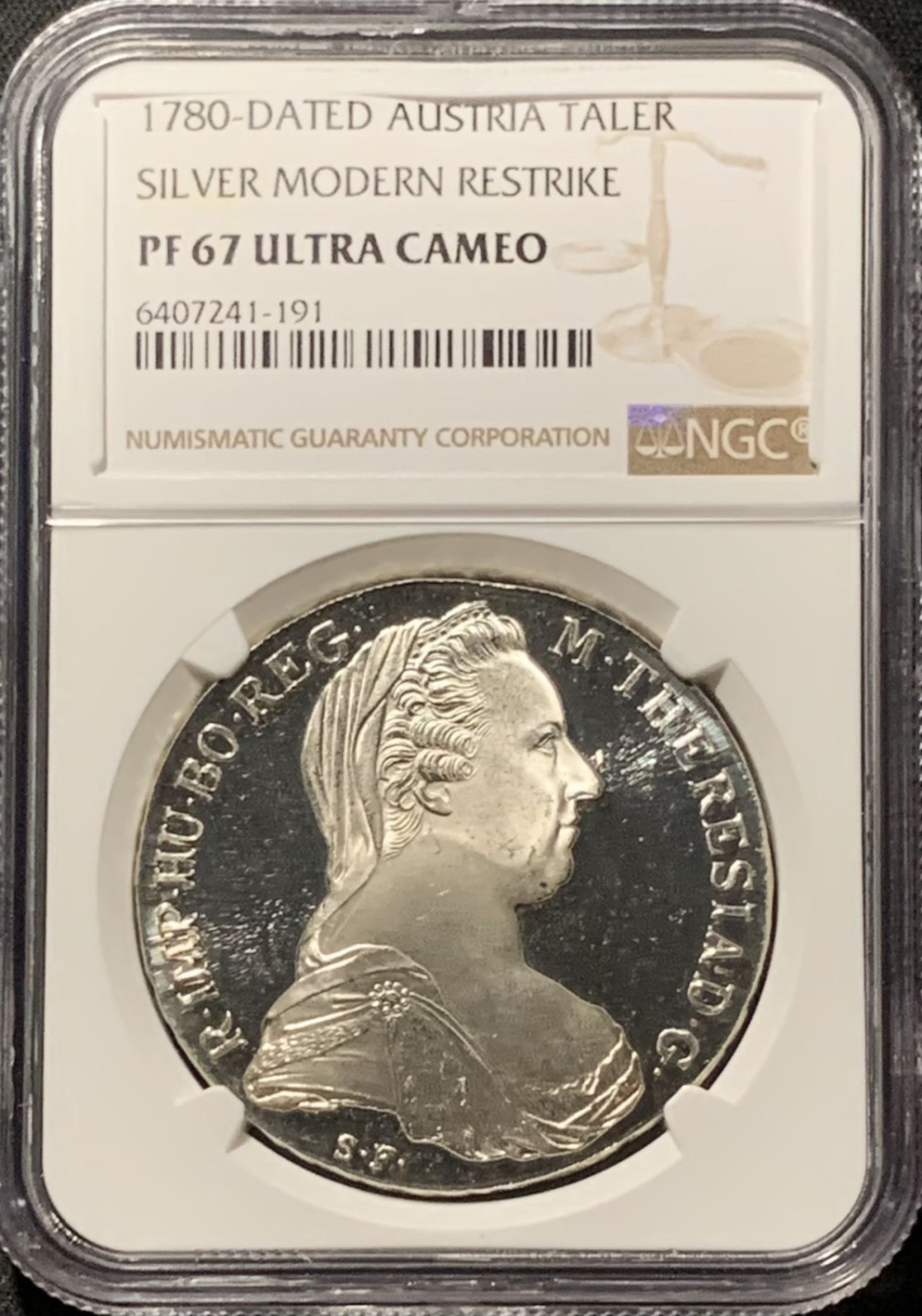 紫瑗钱币——第324期拍卖 奥地利 1780年 特蕾莎·玛格丽特 1泰勒 银币 NGC PR67 UC